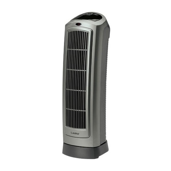 Lasko Lasko 1500W Electric Portable Oscillating Ceramic Space Heater Tower with Digital Display, 5538, Gray 5538 - main